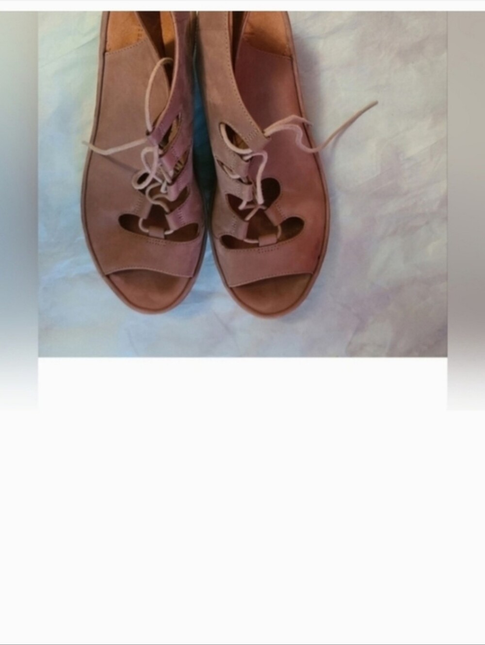 Clarks Beige Lace-Up Wedge Sandal - Picture 5 of 12